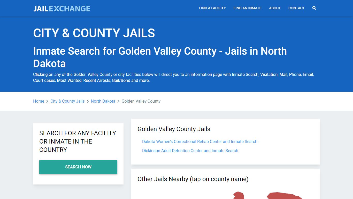 Inmate Search for Golden Valley County | Jails in North Dakota